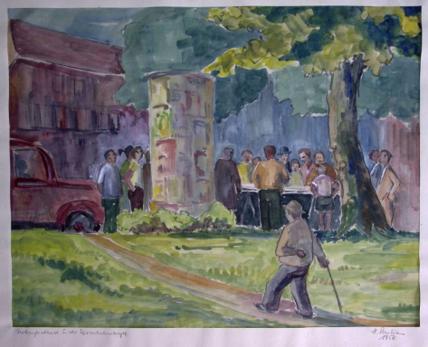 Ein von Menschen umlagerter Verkaufsstand in der Güstrower Eisenbahnstraße wird gezeigt.